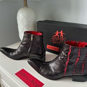 Jeffery West Nash black Rochester diamanté Snake/Red Slash boots